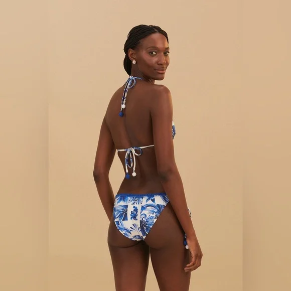 FARM RIO Off-White Garden Tiles Side Tie Bikini Bottom, MEDIUM, BRAND NEW, $130 - Picture 2 of 7